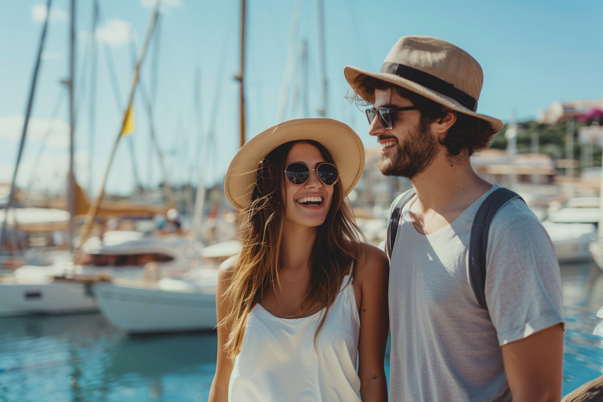 Couple on Dock at Beacon Bay Marina